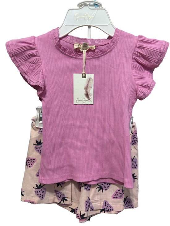 Jessica Simpson Other - Jessica Simpson Girls' Pink Ruffle Sleeve Top - Soft Rib Knit